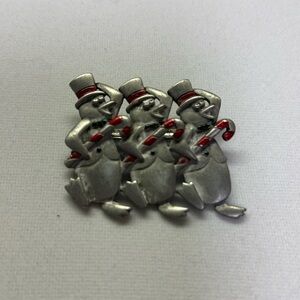 Dancing Christmas Penguins Brooch